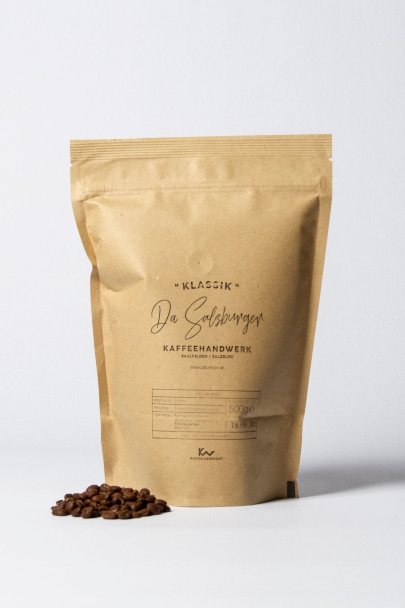 Da Salzburger Kaffee "KLASSIK" / 100% Arabica Bohnen / 1er Blend / 500g - Chrambl