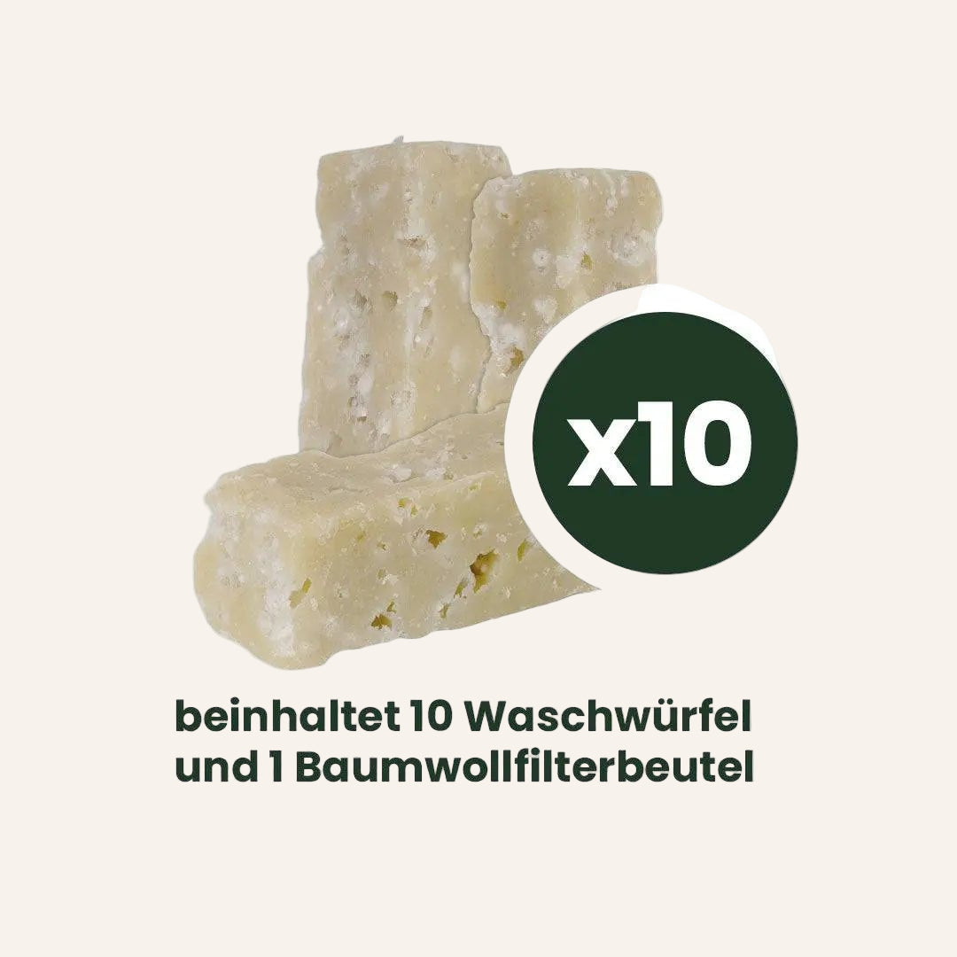 Starterpaket Chrambl® 2in1 – 10 Multi - Wasch Würfel für bis zu 50 Waschgänge mit Baumwoll - Filterbeutel - Chrambl