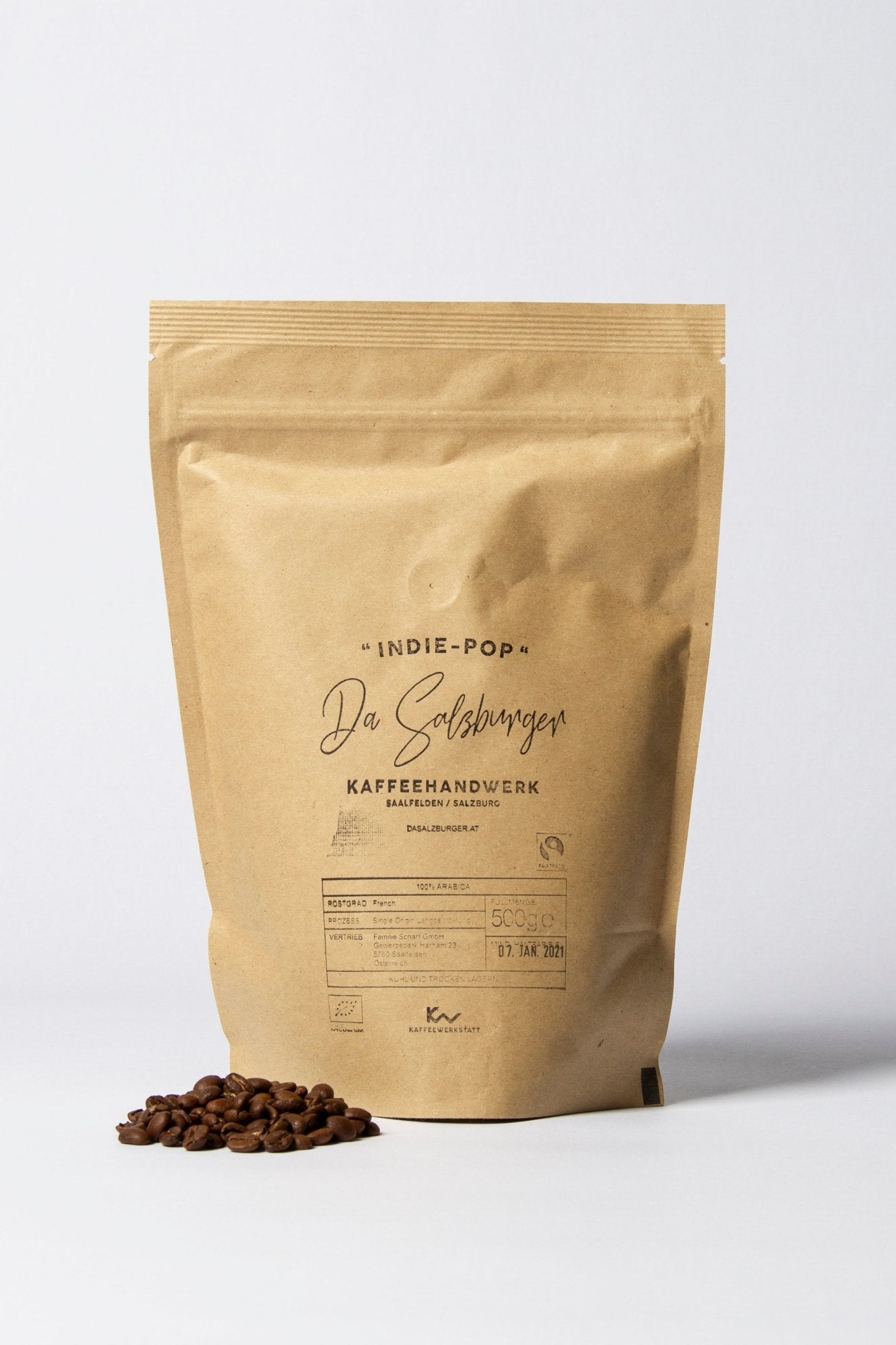 Da Salzburger Indie Pop – BIO & Fairtrade Kaffeebohnen | Medium Roast | 500g - Chrambl