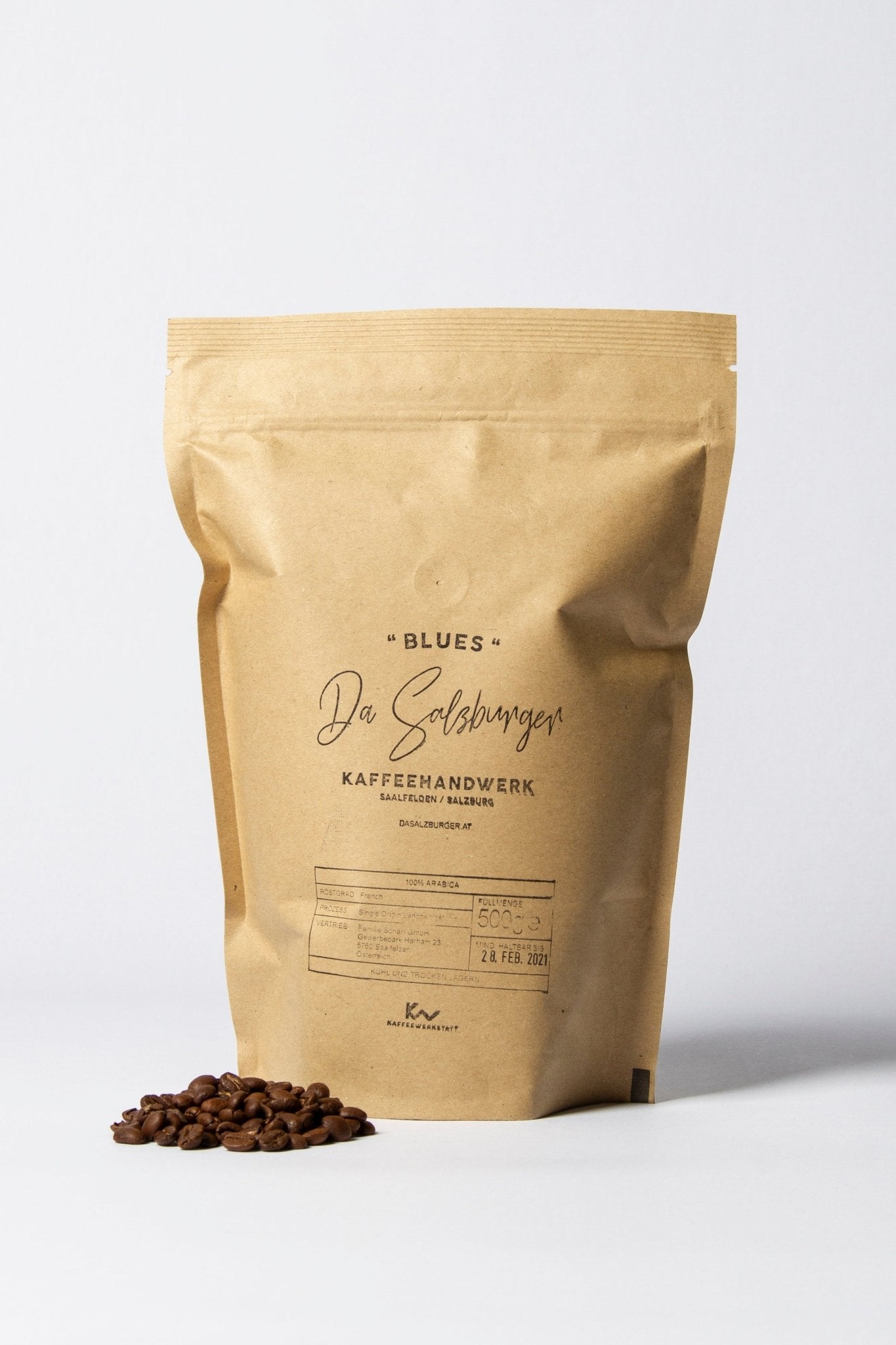 Da Salzburger Kaffee "BLUES" (100% Arabica Kaffeebohnen / 500g) - Chrambl