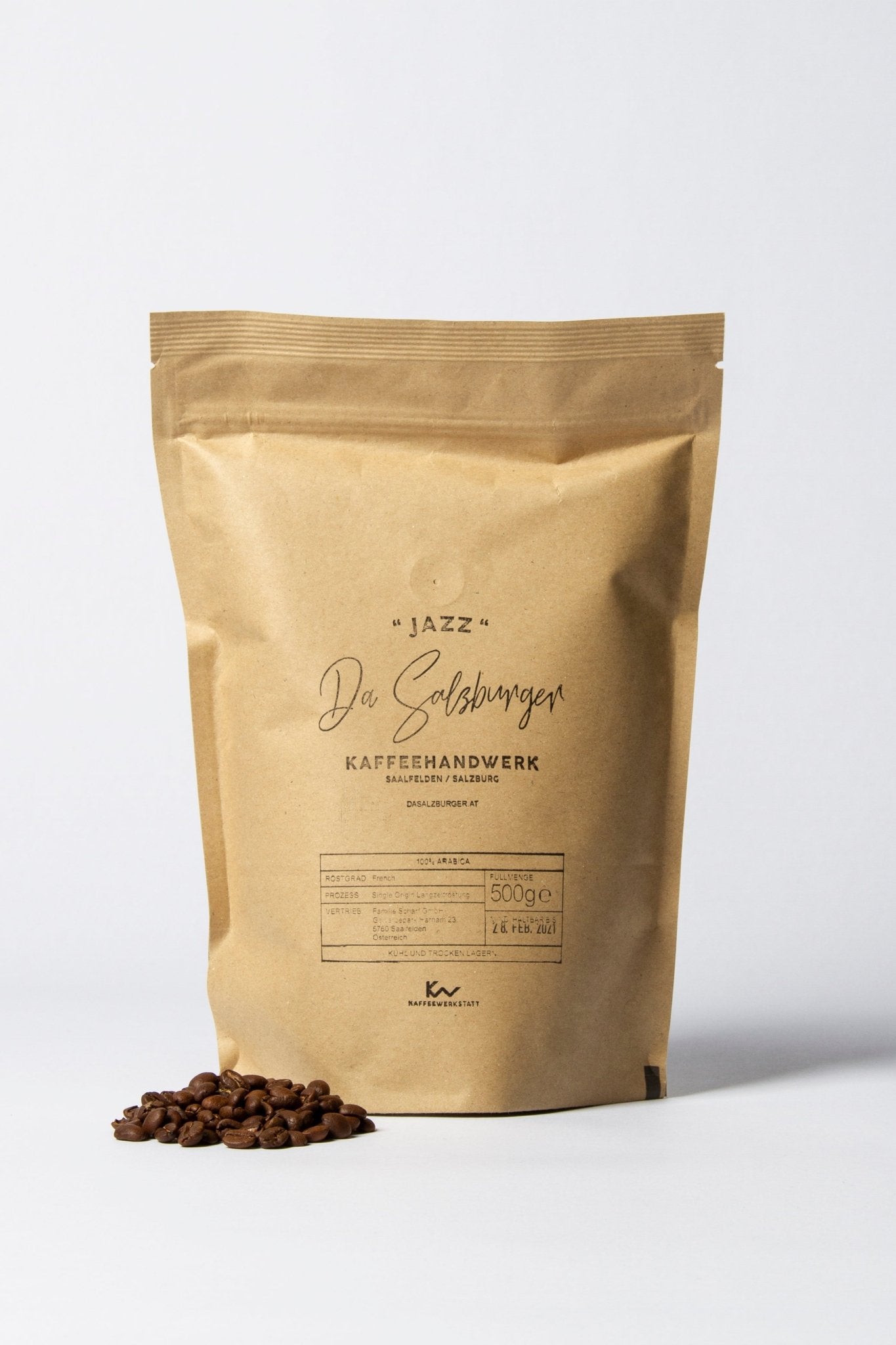 Da Salzburger Kaffee "JAZZ" / 100% Arabica Bohnen / 3er Blend / 500g - Chrambl